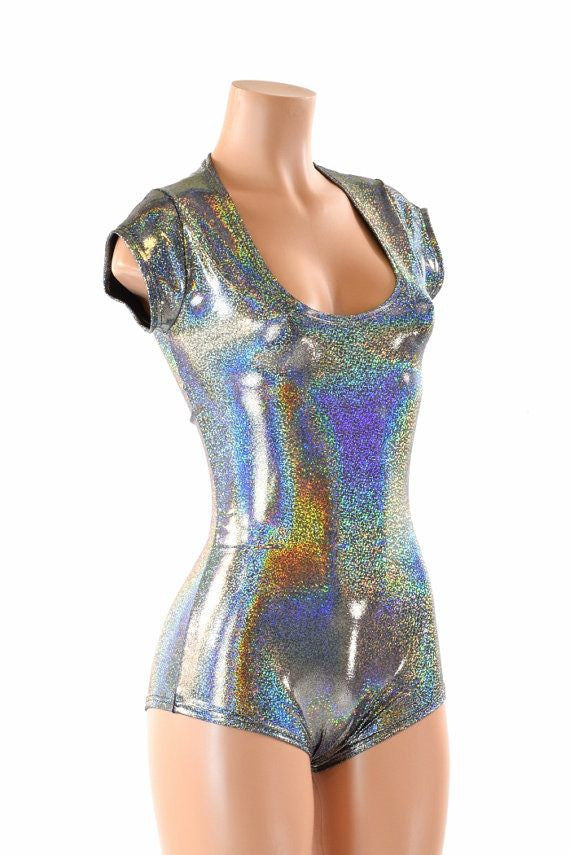 Silver Holographic Spandex Fabric - 6