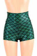 Green Mermaid High Waist Shorts - 2