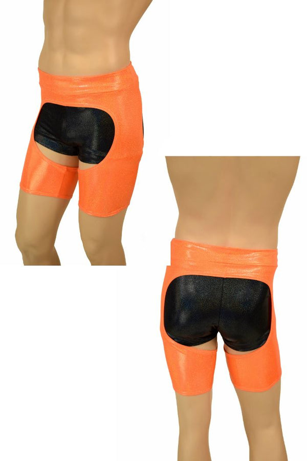 Mens Midrise Shorts Chaps in Orange - 1