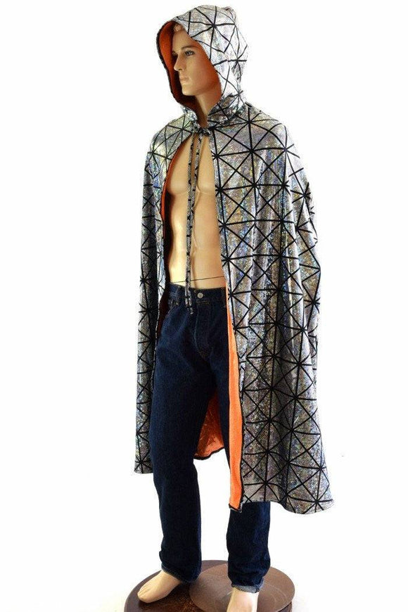 Jen's Huge Hooded Holographic Festival Cape - Coquetry Clothing