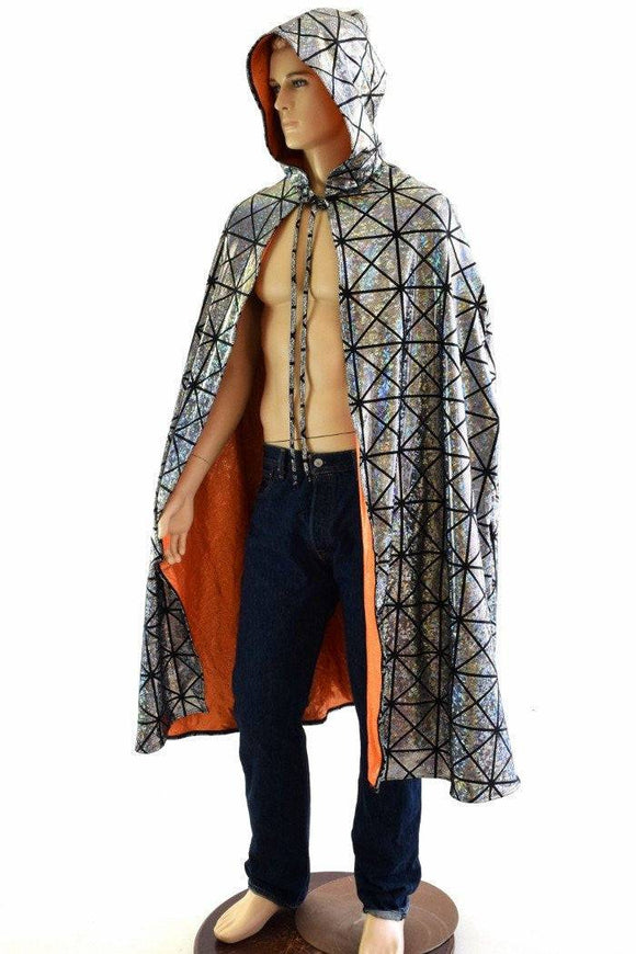 Jen's Huge Hooded Holographic Festival Cape - Coquetry Clothing