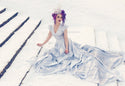 Full Length Holographic Circle Cut Gown with Train - 12
