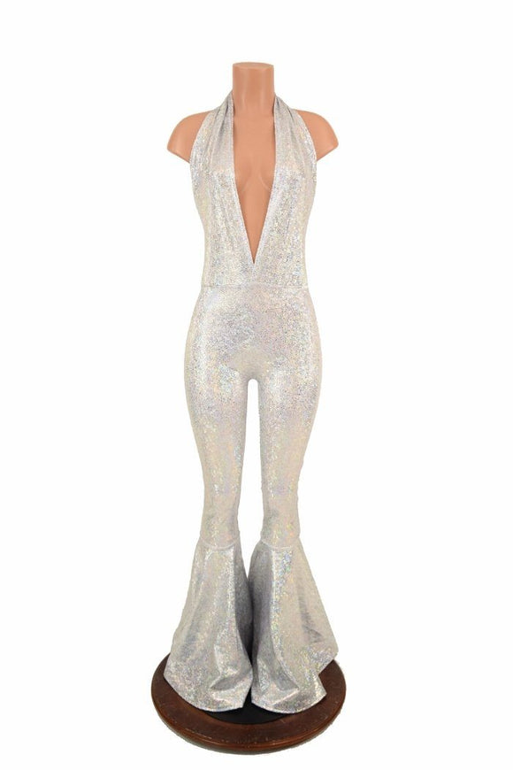 Josie Halter Bell Bottom Flare Catsuit - Coquetry Clothing