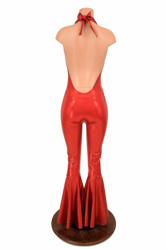 "Josie" Halter Bell Bottom Flare Catsuit - Coquetry Clothing
