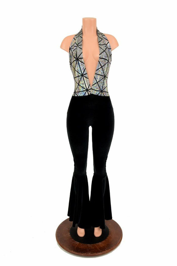 Josie Halter Bell Bottom Flare Catsuit - Coquetry Clothing