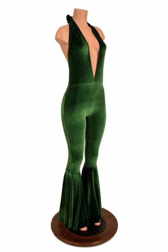 Josie Halter Bell Bottom Flare Catsuit - Coquetry Clothing