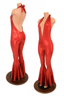"Josie" Halter Bell Bottom Flare Catsuit - Coquetry Clothing