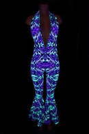 "Josie" Halter Bell Bottom Flare Catsuit - Coquetry Clothing
