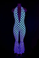 "Josie" Halter Bell Bottom Flare Catsuit - Coquetry Clothing