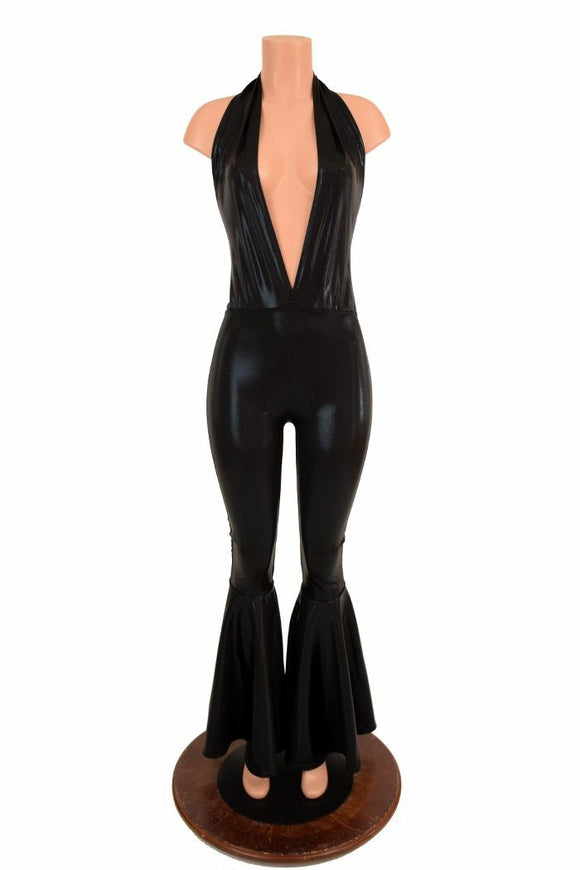 Josie Halter Bell Bottom Flare Catsuit - Coquetry Clothing
