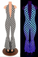 "Josie" Halter Bell Bottom Flare Catsuit - Coquetry Clothing