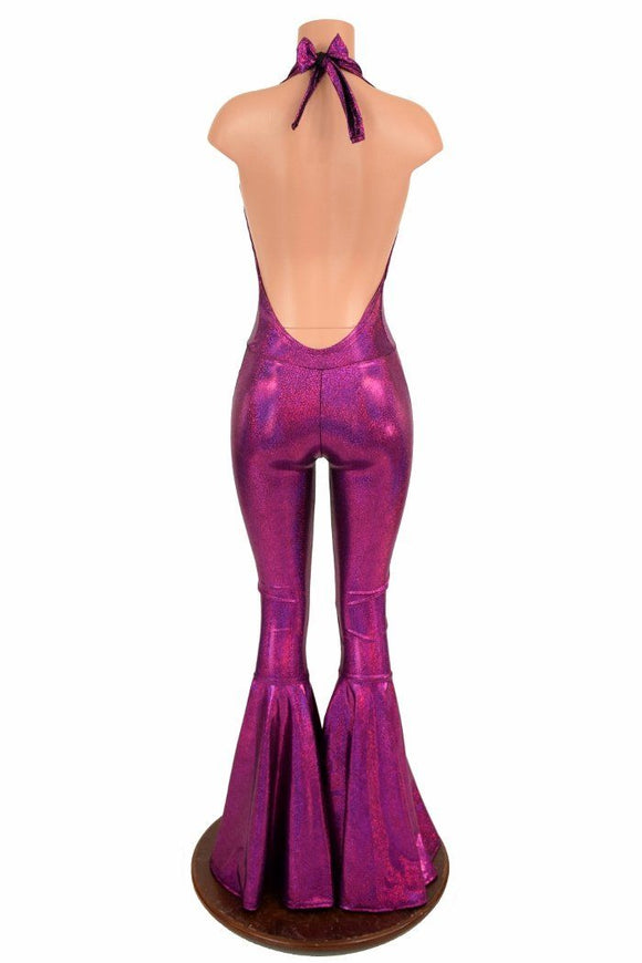 "Josie" Halter Bell Bottom Flare Catsuit - Coquetry Clothing