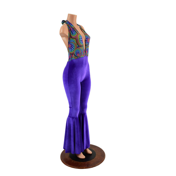 Josie Halter Bell Bottom Flare Catsuit - Coquetry Clothing