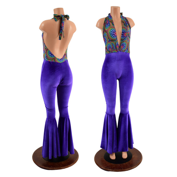 Josie Halter Bell Bottom Flare Catsuit - 1