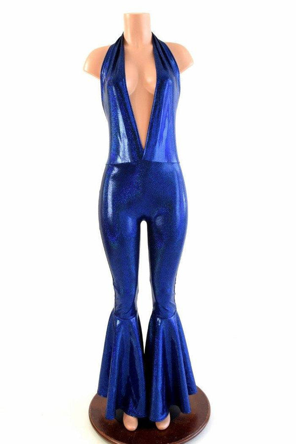 "Josie" Halter Bell Bottom Flare Catsuit - 5