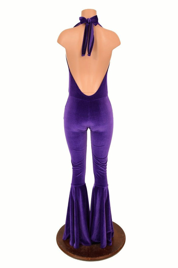 "Josie" Halter Bell Bottom Flare Catsuit - 3