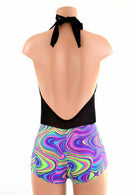"Josie" Romper in Black Mesh & Glow Worm - Coquetry Clothing