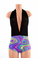 "Josie" Romper in Black Mesh & Glow Worm - 2