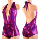 "Josie" Romper in Fuchsia Sparkly Jewel Holographic - Coquetry Clothing