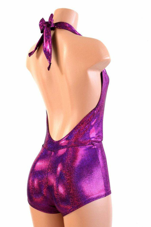 "Josie" Romper in Fuchsia Sparkly Jewel Holographic - 3