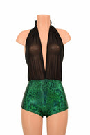 "Josie" Romper in Green Kaleidoscope - Coquetry Clothing