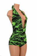 "Josie" Romper in Green Lightning - Coquetry Clothing