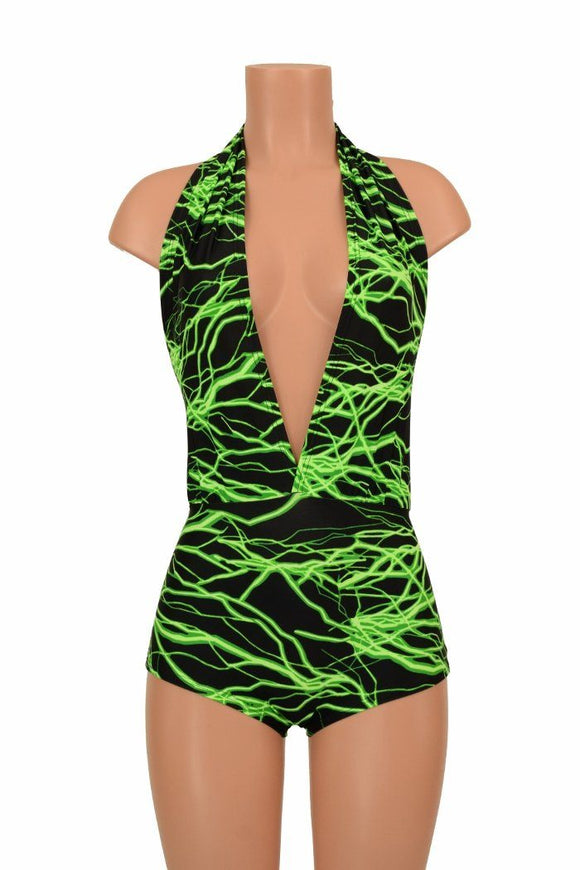 "Josie" Romper in Green Lightning - Coquetry Clothing