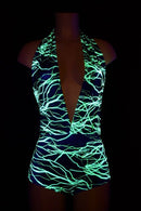 "Josie" Romper in Green Lightning - Coquetry Clothing