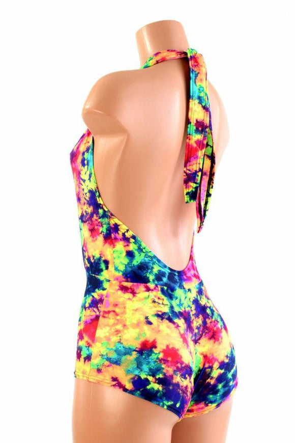 "Josie" Romper in Neon Acid Splash - Coquetry Clothing