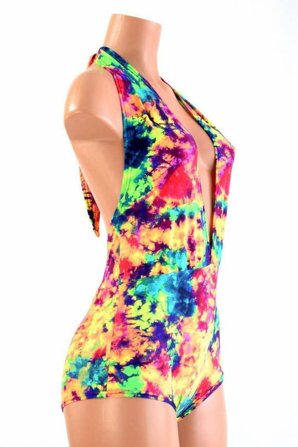 "Josie" Romper in Neon Acid Splash - Coquetry Clothing