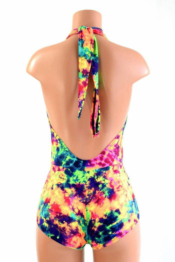 "Josie" Romper in Neon Acid Splash - Coquetry Clothing
