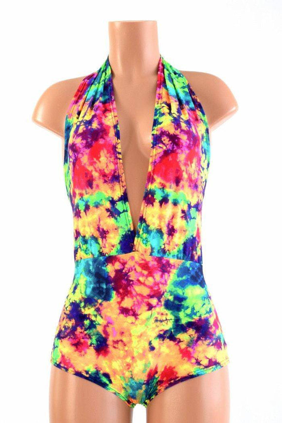 "Josie" Romper in Neon Acid Splash - Coquetry Clothing