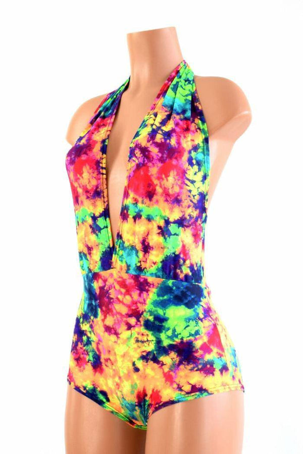 "Josie" Romper in Neon Acid Splash - 1