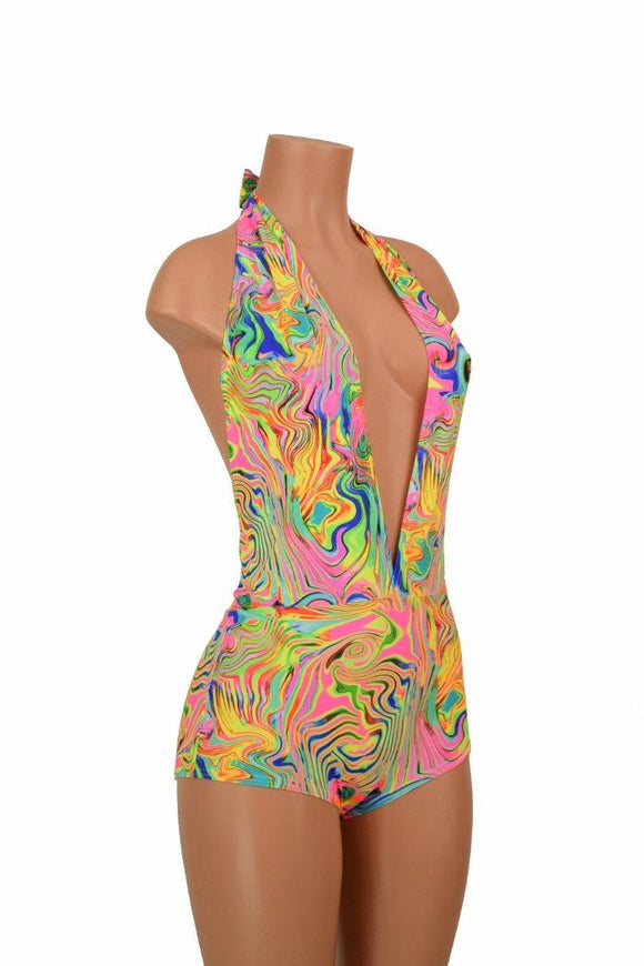 "Josie" Romper in Neon Flux - Coquetry Clothing