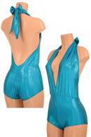 "Josie" Romper in Peacock Holographic - Coquetry Clothing