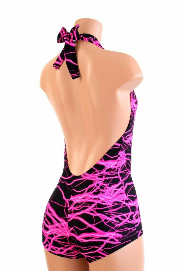"Josie" Romper in Pink Lightning - Coquetry Clothing