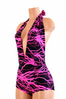 "Josie" Romper in Pink Lightning - Coquetry Clothing