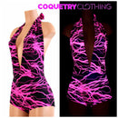 "Josie" Romper in Pink Lightning - Coquetry Clothing