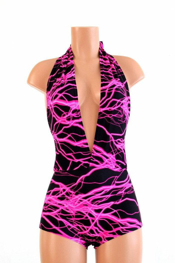 "Josie" Romper in Pink Lightning - Coquetry Clothing