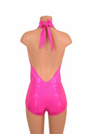 "Josie" Romper in Pink Sparkly Jewel Holographic - Coquetry Clothing