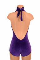 "Josie" Romper in Purple Velvet - Coquetry Clothing