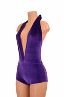 "Josie" Romper in Purple Velvet - Coquetry Clothing