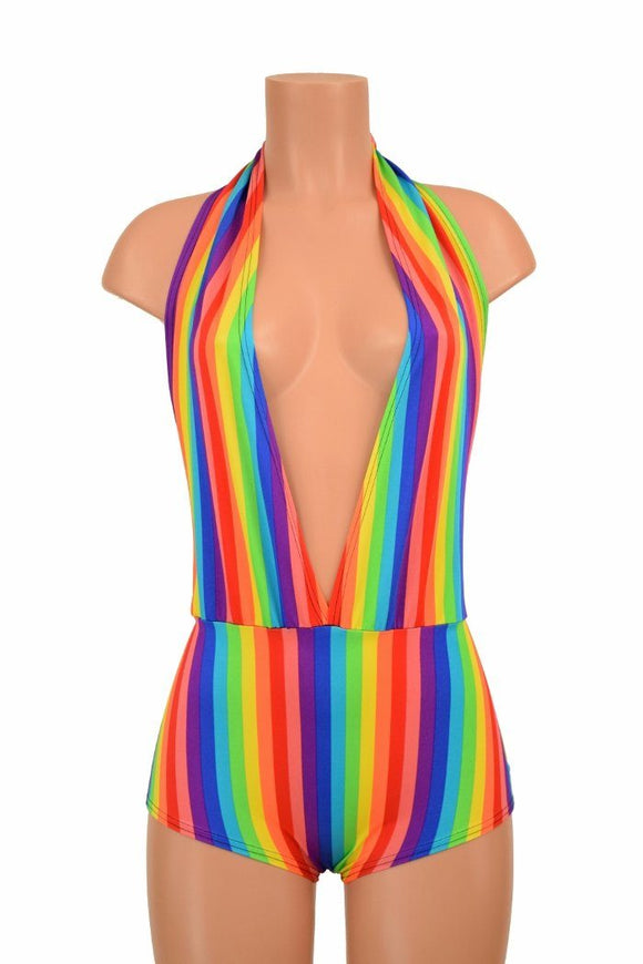 "Josie" Romper in Rainbow Stripe - Coquetry Clothing