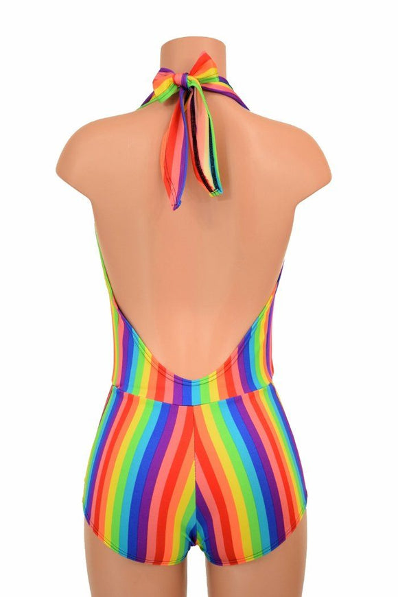 "Josie" Romper in Rainbow Stripe - Coquetry Clothing
