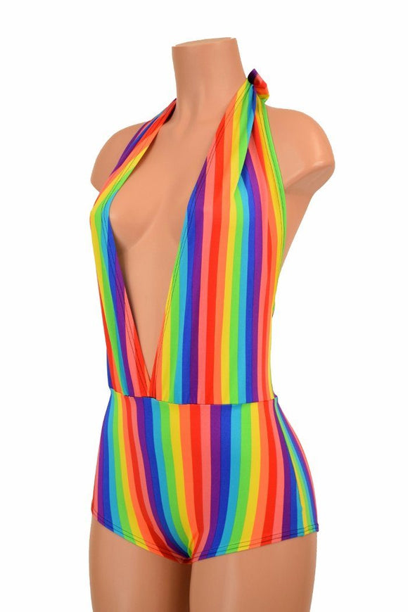 "Josie" Romper in Rainbow Stripe - Coquetry Clothing