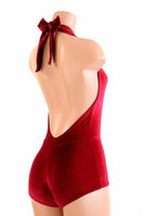 "Josie" Romper in Red Velvet - Coquetry Clothing