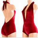 "Josie" Romper in Red Velvet - Coquetry Clothing