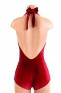"Josie" Romper in Red Velvet - 4