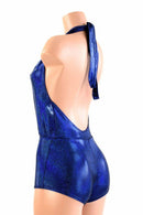 "Josie" Romper in Royal Blue Sparkly Jewel Holographic - Coquetry Clothing