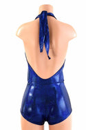 "Josie" Romper in Royal Blue Sparkly Jewel Holographic - 4